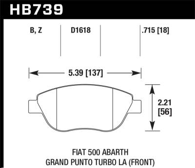 Hawk Performance - Hawk Performance HB739B.715 HPS 5.0 Disc Brake Pad for 12-13 500