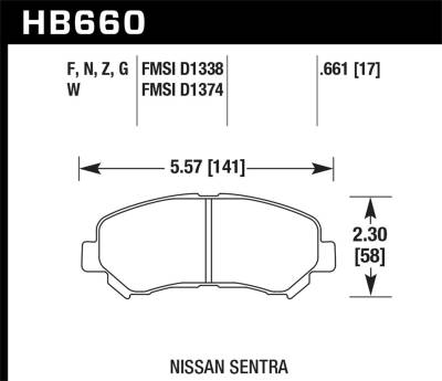 Hawk Performance - Hawk Performance HB660F.661 HPS High Performance Street Brake Pads