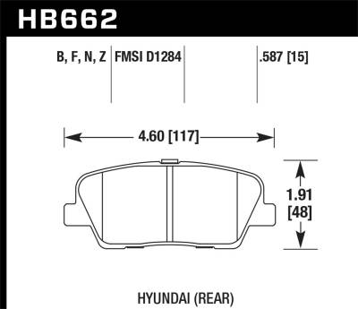 Hawk Performance - Hawk Performance HPS High Performance Street Brake Pads HB662F.587