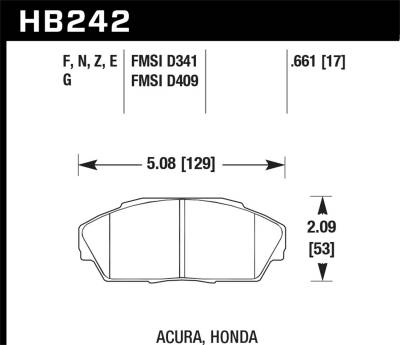Hawk Performance - Hawk Performance HP Plus High Performance Street Brake Pads HB242N.661