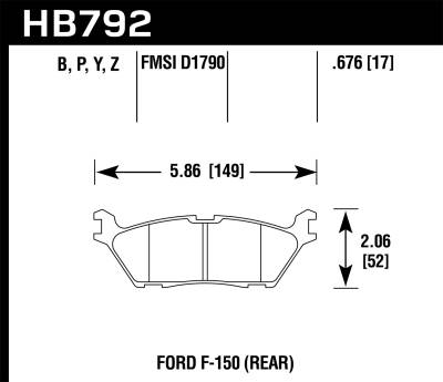 Hawk Performance - Hawk Performance HB792Y.676 LTS Disc Brake Pad for 15-17 F150