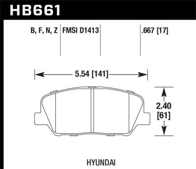 Hawk Performance - Hawk Performance HP Plus High Performance Street Brake Pads HB661N.667