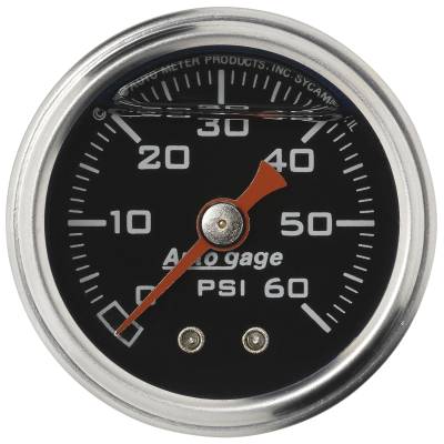 AutoMeter - AutoMeter 2173 Autogage Fuel Pressure Gauge Liquid Filled Black 0-60PSI 1.5"
