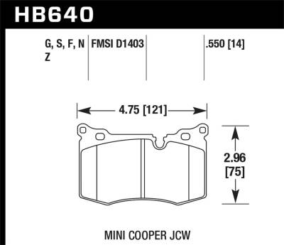 Hawk Performance - Hawk Performance HB640G.550 DTC-60 Motorsports Brake Pads