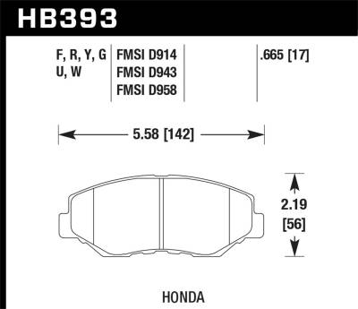 Hawk Performance - Hawk Performance HB393F.665 HPS High Performance Street Brake Pads