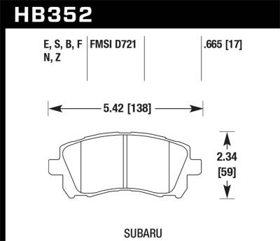 Hawk Performance - Hawk Performance HPS High Performance Street Brake Pads HB352F.665
