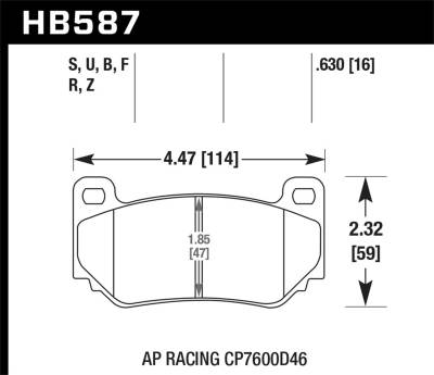 Hawk Performance - Hawk Performance HB364B.587 HPS 5.0 High Performance Street Brake Pads