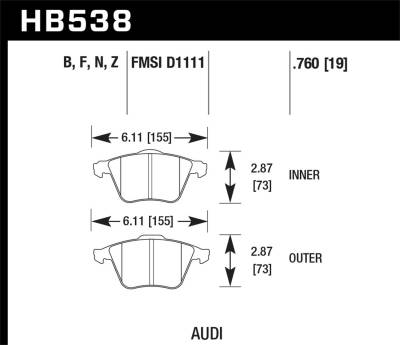 Hawk Performance - Hawk Performance HB538B.760 HPS 5.0 High Performance Street Brake Pads