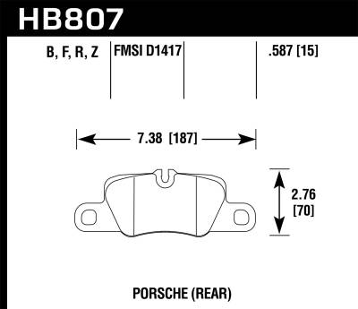 Hawk Performance - Hawk Performance HB807B.587 HPS 5.0 Disc Brake Pad for 10-19 911 Panamera