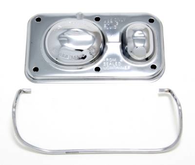 Trans-Dapt Performance - Trans-Dapt 9101 3x5-5/8" Chrome Brake Master Cylinder Cover 67-80 GM Single Bail
