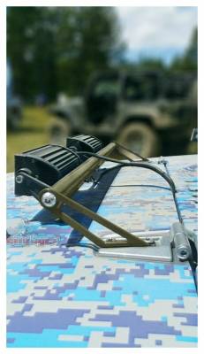 Steinjager - Steinjager Hood Mount Light Bracket w/LEDs-Locas Green for Jeep JK J0041422