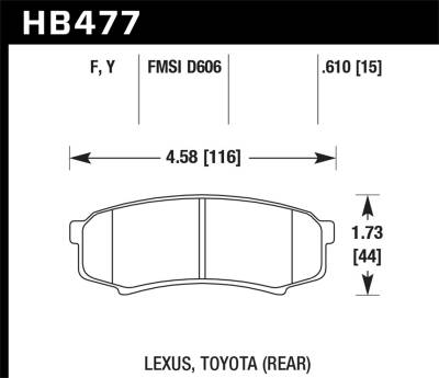 Hawk Performance - Hawk Performance HPS High Performance Street Brake Pads HB477F.610