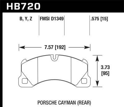 Hawk Performance - Hawk Performance HB720B.575 HPS 5.0 Disc Brake Pad for Cayenne Panamera Touareg