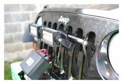 Steinjager - Steinjager Grille Mount Light Bracket w/LEDs-Bare for Wrangler JK J0041414