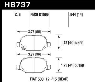 Hawk Performance - Hawk Performance HB737B.544 HPS 5.0 Disc Brake Pad for 13-16 500