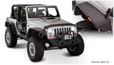 Bushwacker - Bushwacker Flat Style Front/Rear Fender Flares Black for Jeep JK 10919-07