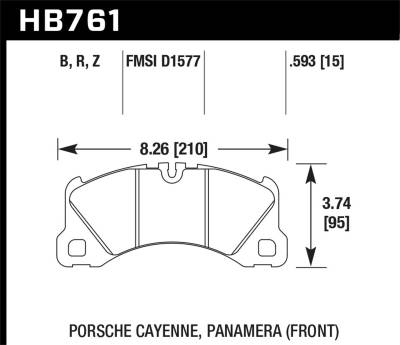 Hawk Performance - Hawk Performance HB761B.593 HPS 5.0 Disc Brake Pad for Cayenne Macan Panamera