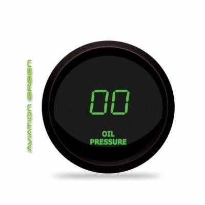 Intellitronix - Intellitronix M9114G LED Oil Pressure Gauge 2-1/16" 0 To 99 Psi Black Green