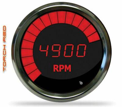 Intellitronix - Intellitronix MS9001R LED Digital/Bargraph Memory Tachometer 3-3/8" Chrome Red