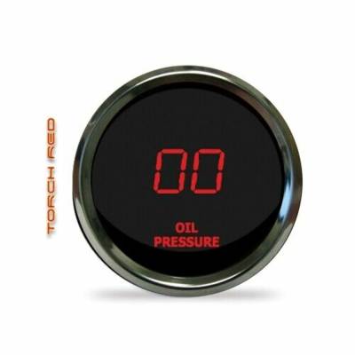 Intellitronix - Intellitronix MS9114R LED Oil Pressure Gauge 2-1/16"0 To 99 Psi Chrome Red