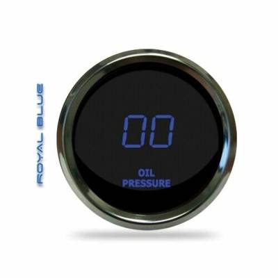 Intellitronix - Intellitronix MS9114B LED Oil Pressure Gauge 2-1/16"0 To 99 Psi Chrome Blue