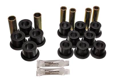 Energy Suspension - Energy Suspension 7.2102G Front/Rear Leaf Spring Bushing Set Polyurethane Black