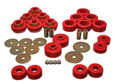Energy Suspension - Energy Suspension 3.4118R Body Cab Mount Set Polyurethane Red