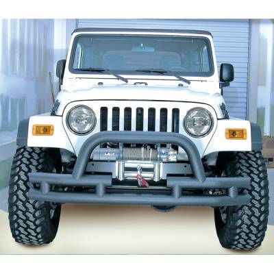 Rugged Ridge - Rugged Ridge 11561.03 3" Double Tube Front Winch Bumper Hoop for 76-06 Jeep