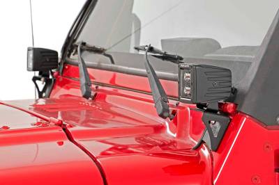 Rough Country Suspension Systems - Rough Country 6003 Lower Windshield Light Mounts for 97-06 Jeep Wrangler TJ