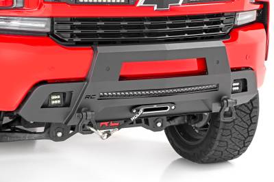 Rough Country Suspension Systems - Rough Country 10805 Front Hidden Winch Bumper Black for 19-22 Silverado 1500