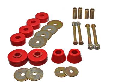 Energy Suspension - Energy Suspension 3.4137R Body Cab Mount Set Polyurethane Red