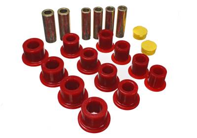 Energy Suspension - Energy Suspension 4.2148R Leaf Spring Bushing Set Front Polyurethane Red