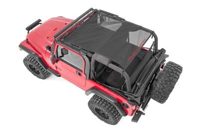 Rough Country Suspension Systems - Rough Country Extended Mesh Bikini Top Black for 92-06 Wrangler YJ/TJ 85106