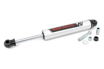 Rough Country Suspension Systems - Rough Country V2 Single Steering Stabilizer Stock Height Super Duty 8730970