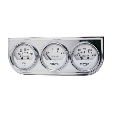 AutoMeter - AutoMeter 2325 Console Gauge Oil/Volt/Water Temp White 100 PSI/280F/16V 2-1/16"