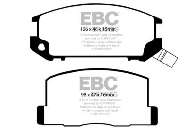 EBC Brakes - EBC Brakes DP4602R Yellowstuff Street & Track Brake Pads for 85-89 Toyota MR2