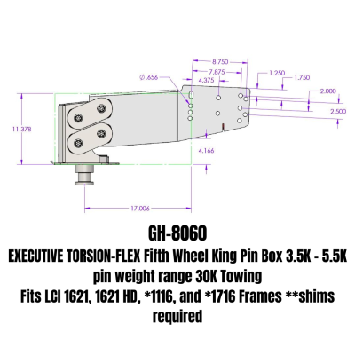 GEN-Y Hitch - GEN-Y Hitch EXECUTIVE TORSION-FLEX Fifth Wheel King Pin Box 30K GH-8060