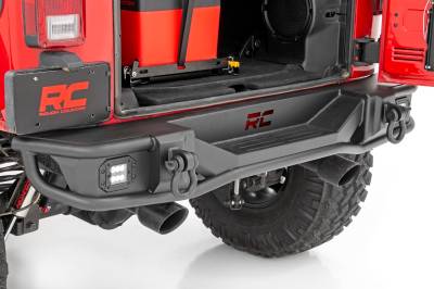 Rough Country Suspension Systems - Rough Country 10649 Rear Bumper Tubular Black for 07-18 Jeep Wrangler JK