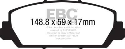 EBC Brakes - EBC Brakes DP21896 Greenstuff 2000 Series Sport Brake Pads for Civic RDX RLX
