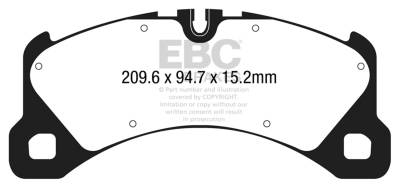 EBC Brakes - EBC Brakes DP42203R Yellowstuff Street & Track Brake Pads for 15-18 Macan