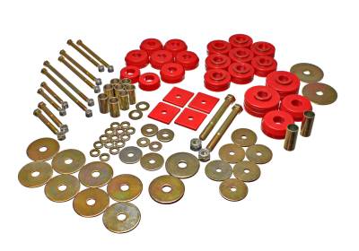 Energy Suspension - Energy Suspension 3.4149R Red Polyurethane Body Mount Set