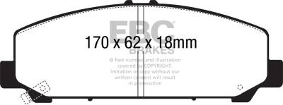 EBC Brakes - EBC Brakes DP61808 6000 Series Greenstuff Truck/SUV Brakes Disc Pads