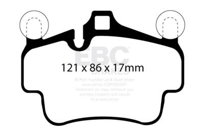 EBC Brakes - EBC Brakes DP32029C Redstuff Ceramic Low Dust Brake Pads for 911 Boxster Cayman