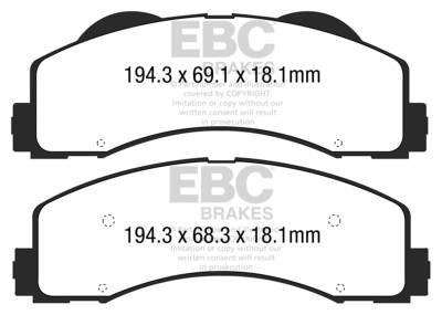 EBC Brakes - EBC Brakes DP43034R Yellowstuff Street & Track Brake Pads for 17-18 F150