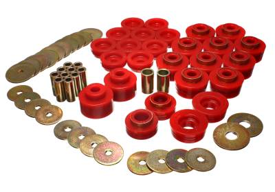 Energy Suspension - Energy Suspension 3.4141R Red Polyurethane Body Mount Set