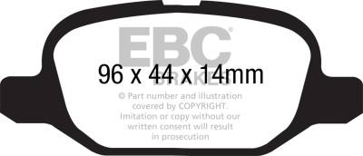 EBC Brakes - EBC Brakes DP41880R Yellowstuff Street & Track Brake Pads for 12-18 500