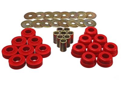 Energy Suspension - Energy Suspension 3.4126R Red Polyurethane Body Mount Set