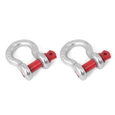 Rugged Ridge - Rugged Ridge 11235.03 Silver 7/8" D-Ring PAIR w/Red Pins