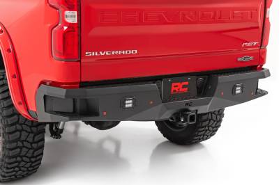 Rough Country Suspension Systems - Rough Country 10758 HD Black Rear Bumper for 19-26 Chevy Silverado 1500