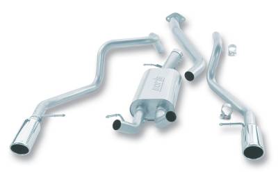 Borla - Borla 14824 Touring Cat-Back Exhaust One Split Rear Exit 99-07 Silv/Sra 1500